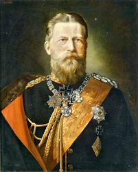 Kaiser Friedrich III., König von Preußen; Porträt in Feldmarschallsuniform mit Ordensschmuck